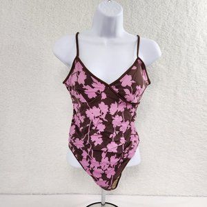 Victoria's Secret Swimsuit Women's Brown Pink Floral Size 8